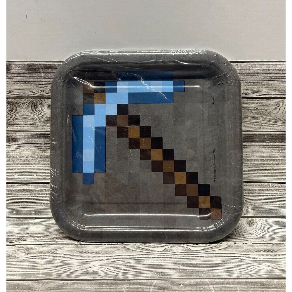 Minecraft-8ct 6-7/8" Paper Dessert Plates Party Supply-New